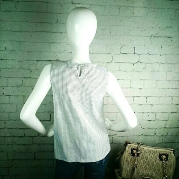 One sleeveless Gingham Ruffle Top In Gray Sizes Small And Large - Picture 3 of 5